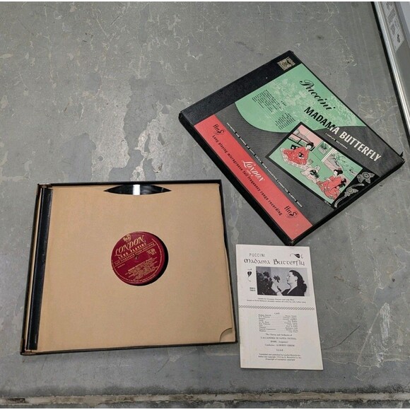 PUCCINI-MADAMA BUTTERFLY-LONDON ffrr LLPA-8 3-LP VINYL BOX-33 1/3 LONG-ENGLAND - Picture 3 of 9